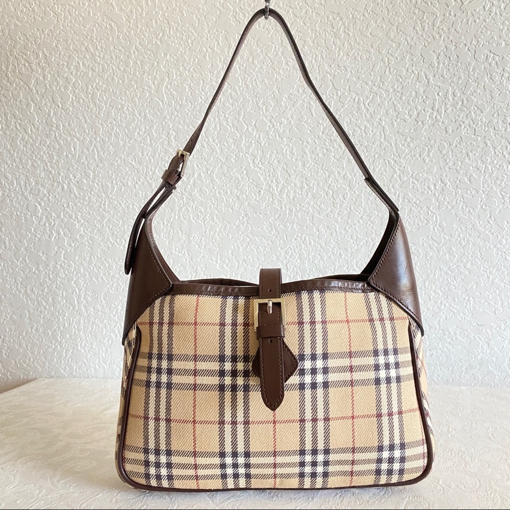 Burberry check canvas shoulder bag